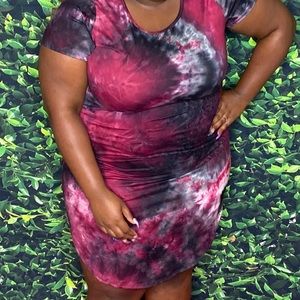 Plus size tie dye dress